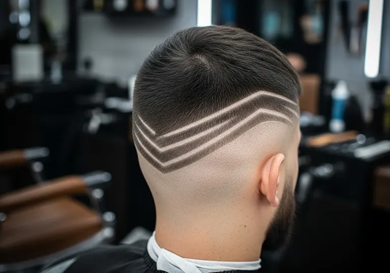 Fade mit rasierten Linien